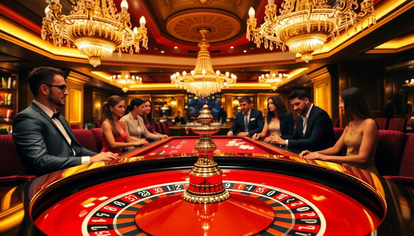 Erlebe spannende Action bei casino-spiele de mit Spielern am Roulette-Tisch.