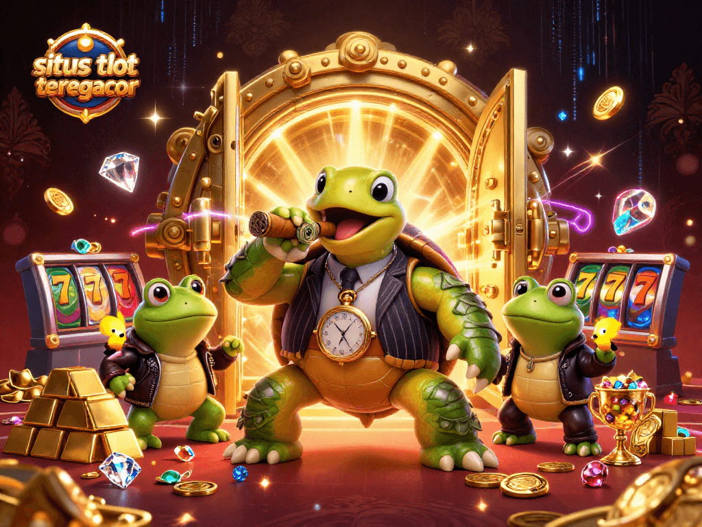 Experience top thrills with the situs toto slot tergacor in a vibrant casino-themed scene featuring charming characters.