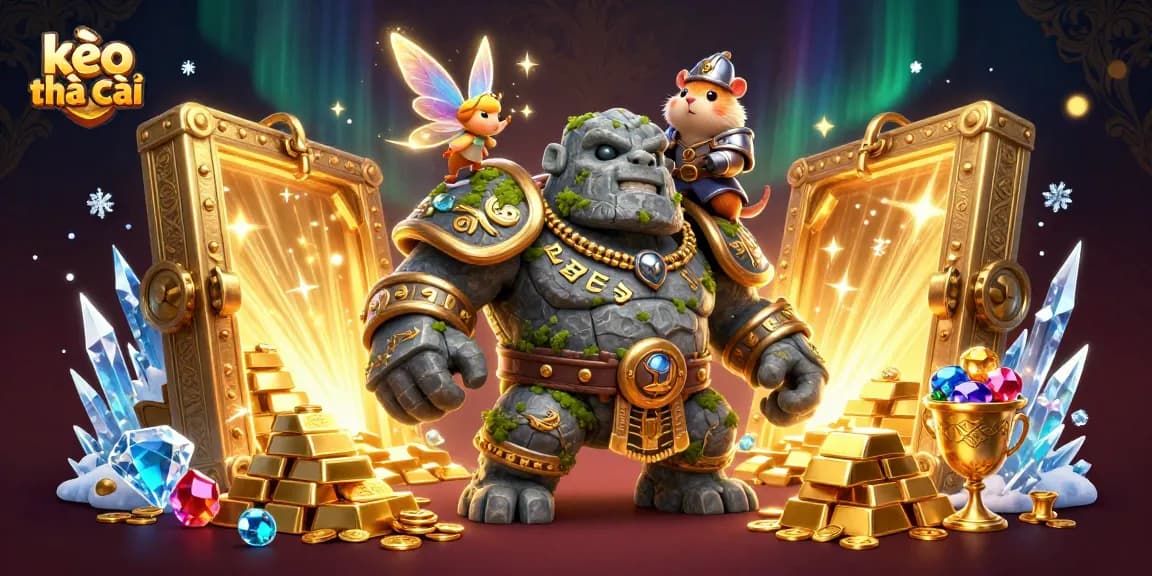 Experience thrilling betting action at kèo nhà cái with enchanting characters and opulent treasures in a vibrant 3D scene