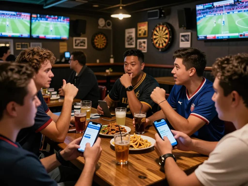 Tỷ lệ kèo nhà cái hôm nay displayed on smartphones during an exciting sports betting scene