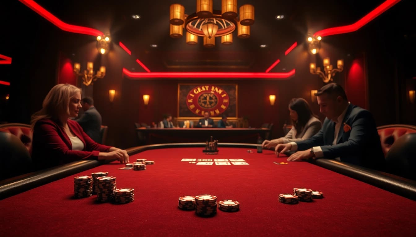 Experience the thrill of Diwa777 at an upscale casino table, featuring vibrant chips and cards.