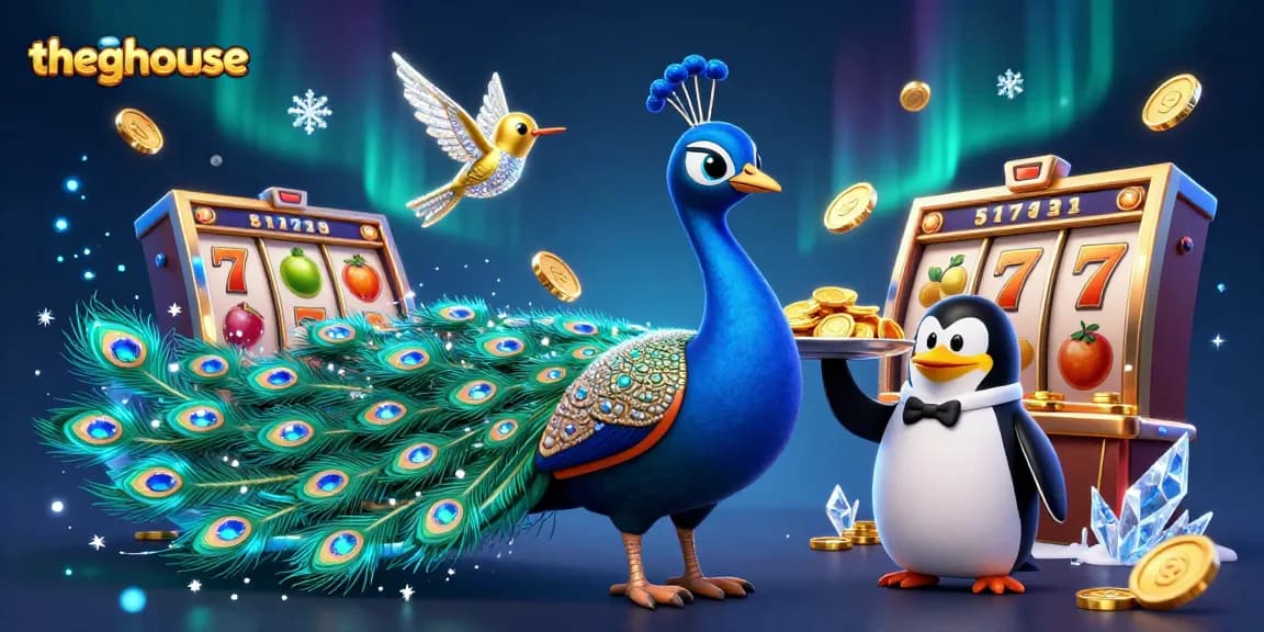 Thegbhouse presents a captivating scene of an aristocratic peacock with gemstone feathers, captivating players with an exciting slot experience.