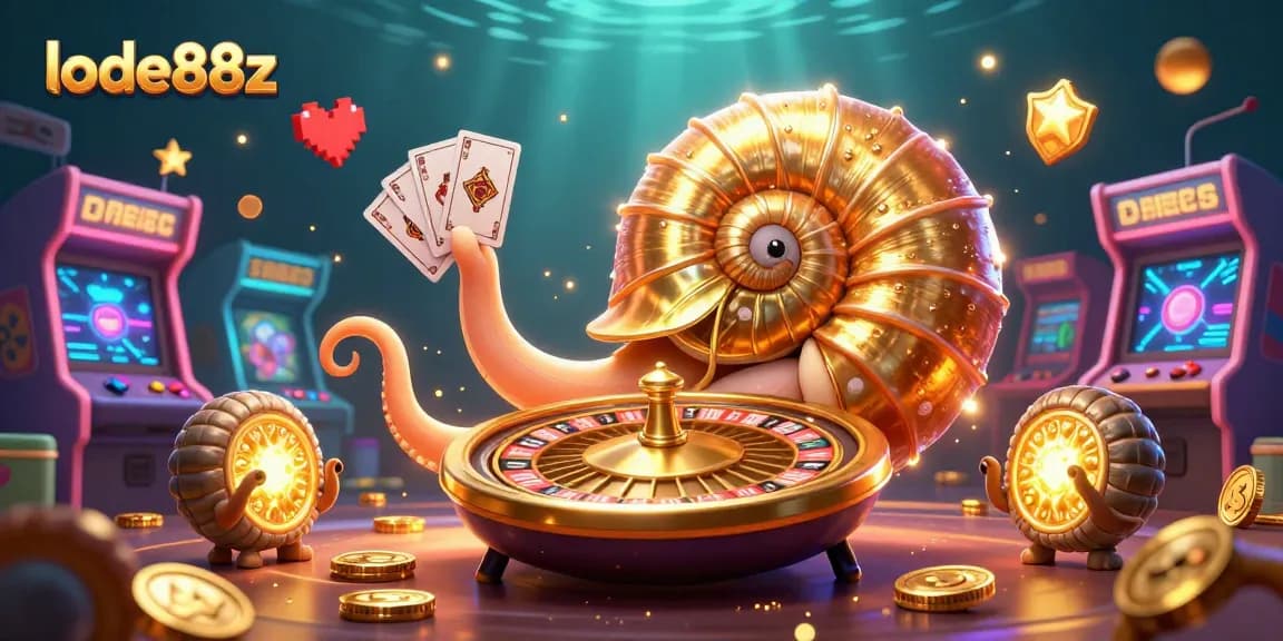 Engage with the lode88z casino experience, featuring a vibrant giant nautilus as the roulette wheel.