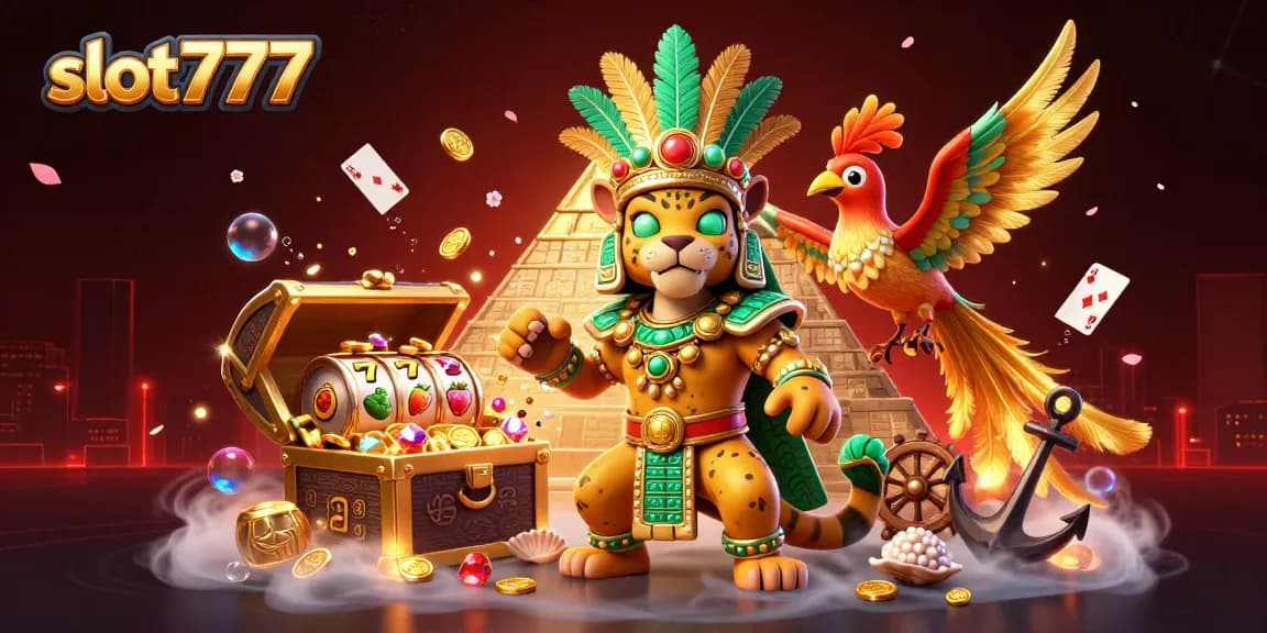 Immerse in the vibrant action of slot777 as treasure chests burst with gems, surrounded by lucky symbols.