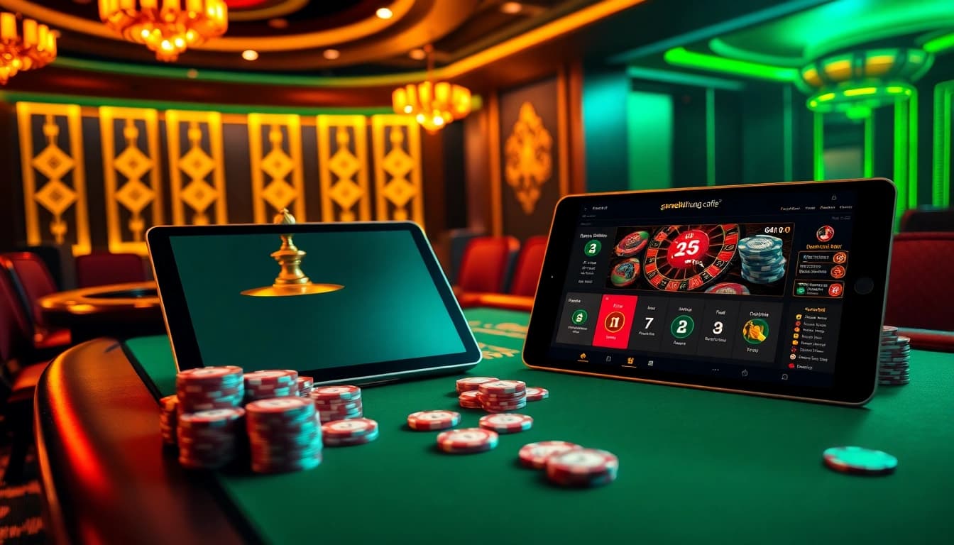 Players engage in a thrilling game at the poker table, experiencing gamebaidoithuong coffee excitement.