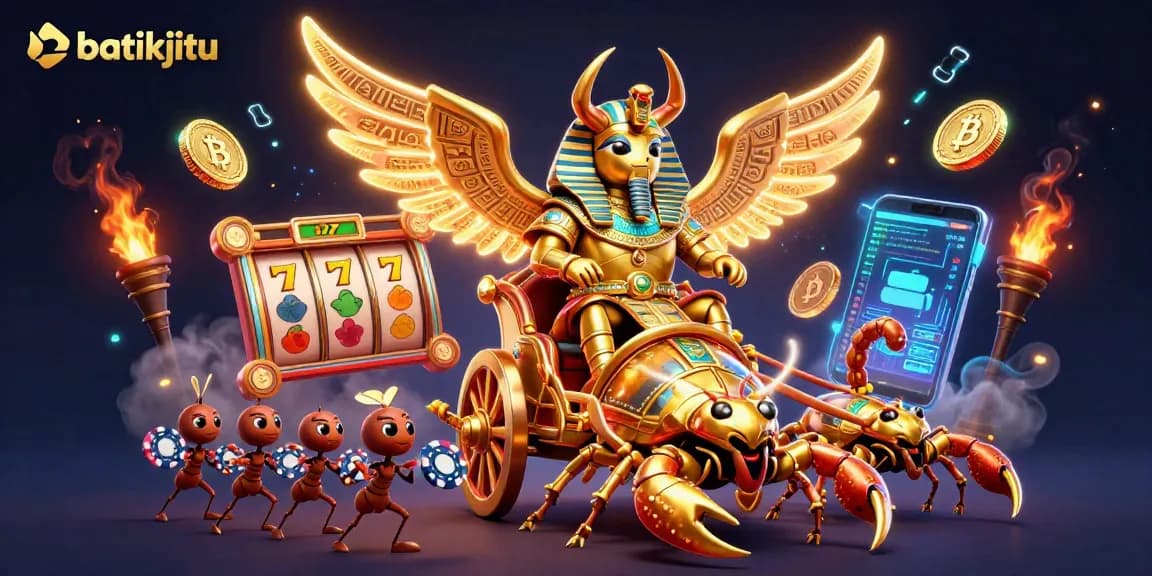 Batikjitu menang di slot dengan jackpot besar dan pemandangan hebat dari simbol permainan.