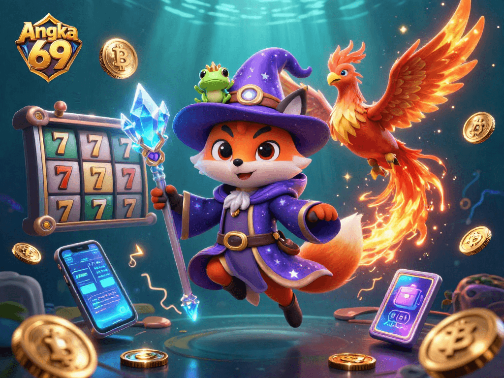 Experience the fun at Angka 69 playing slots with mystical characters shining in 3D.