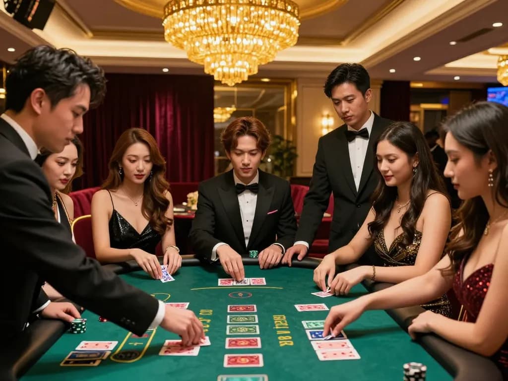 Players enjoying blackjack excitement at RR88 casino, engaging in strategic card gameplay.