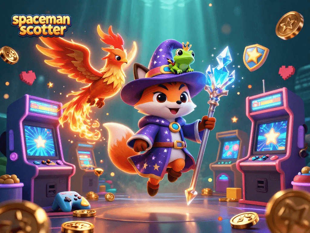 Experience thrilling Spaceman scatter gameplay with vibrant characters in a rich casino scene.