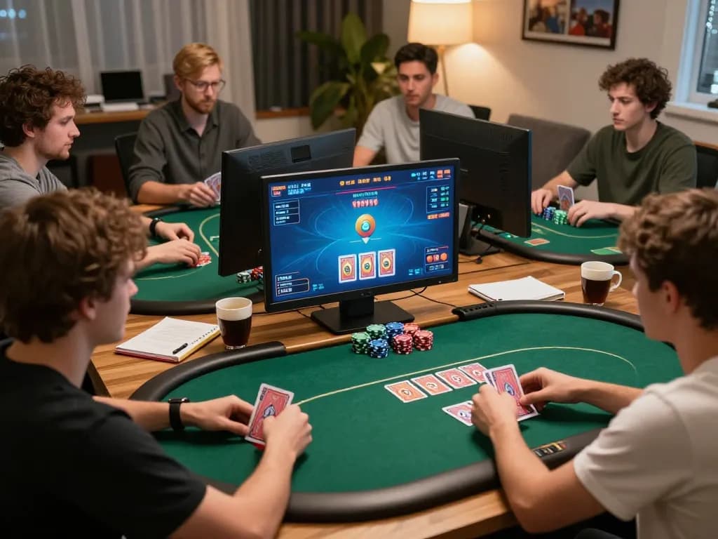 Players enjoying an online poker game on 888newcasino com, showcasing strategy and excitement
