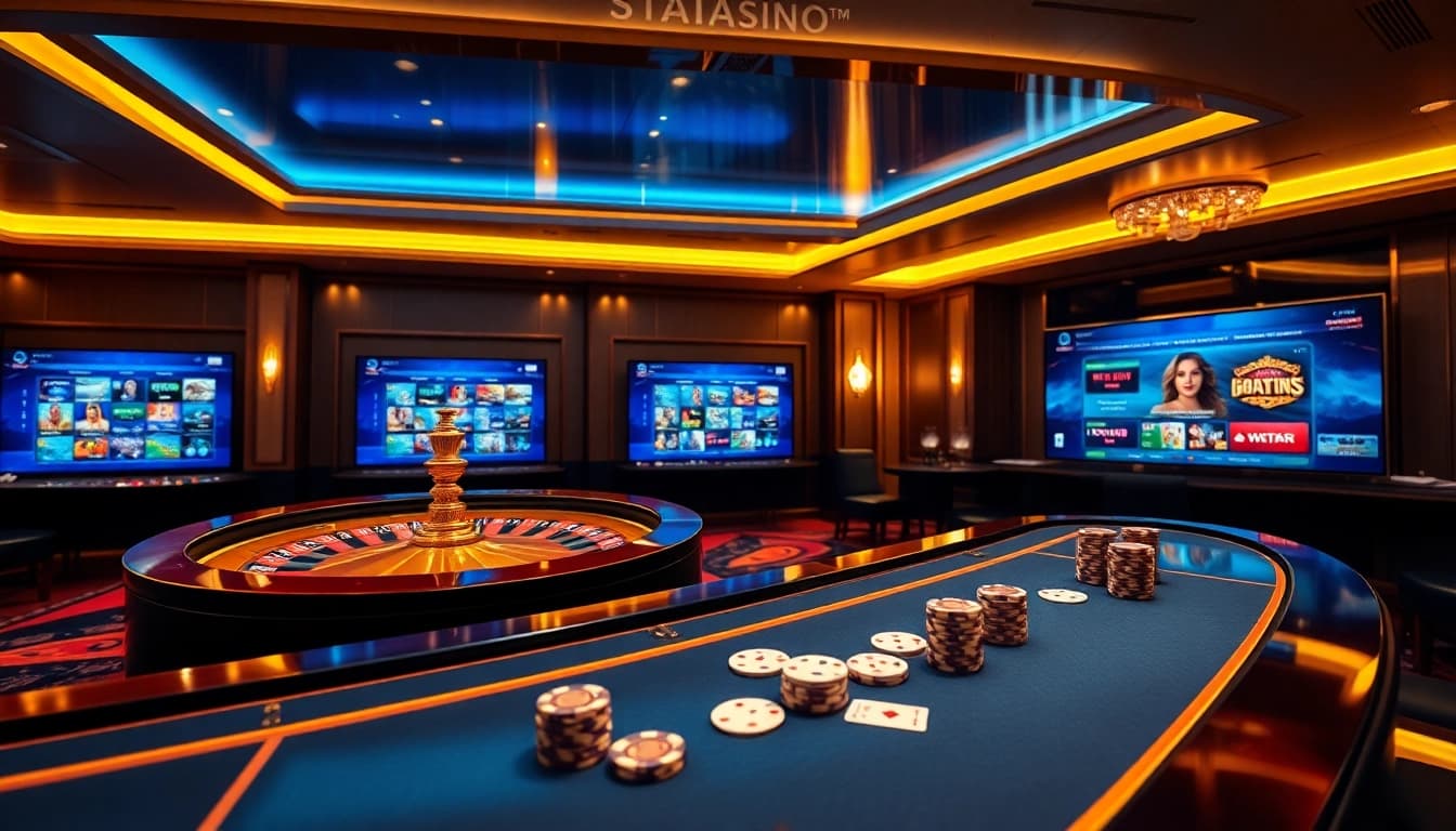 Experience the luxury of SP8 with vibrant gaming scenes featuring casino chips and roulette wheels.