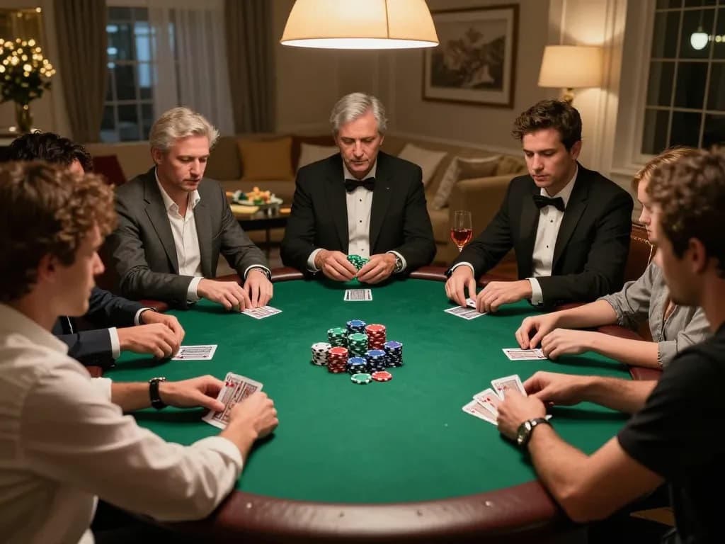 Competitive poker game at home featuring taixiusunwin.art's engaging strategies and interactions.