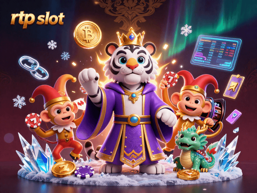 Engage with rtp slot strategies by joining the lucky royal tiger and golden monkey in a vibrant casino scene