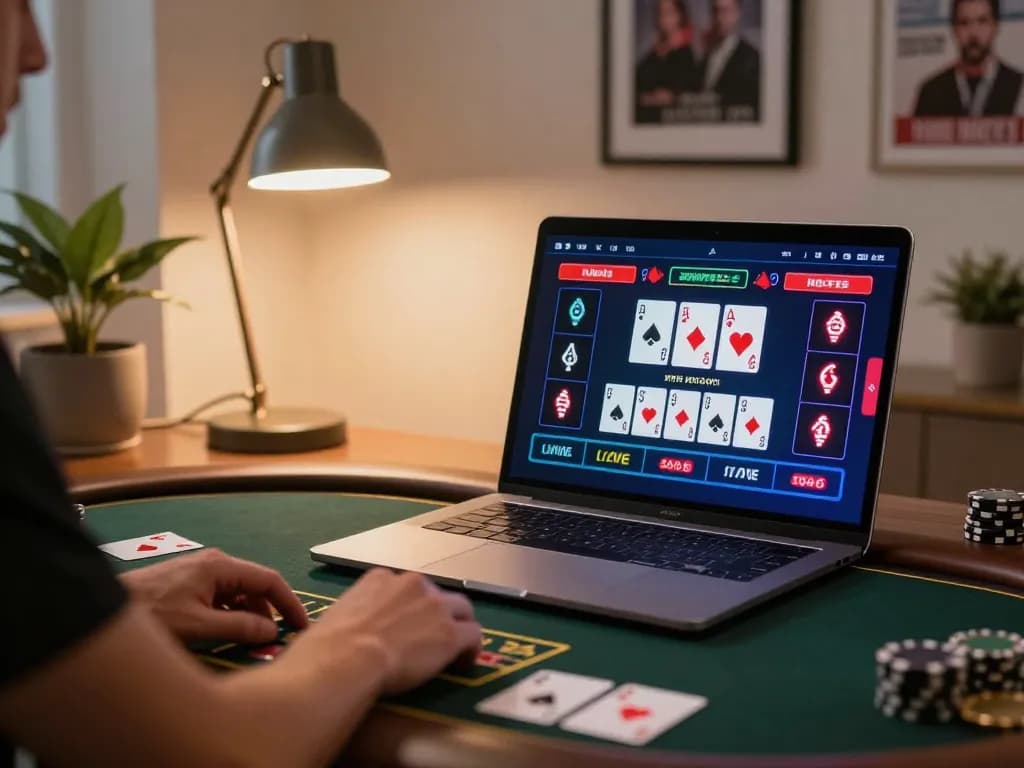 Kuwin 789 player placing strategic bets during an intense online blackjack session