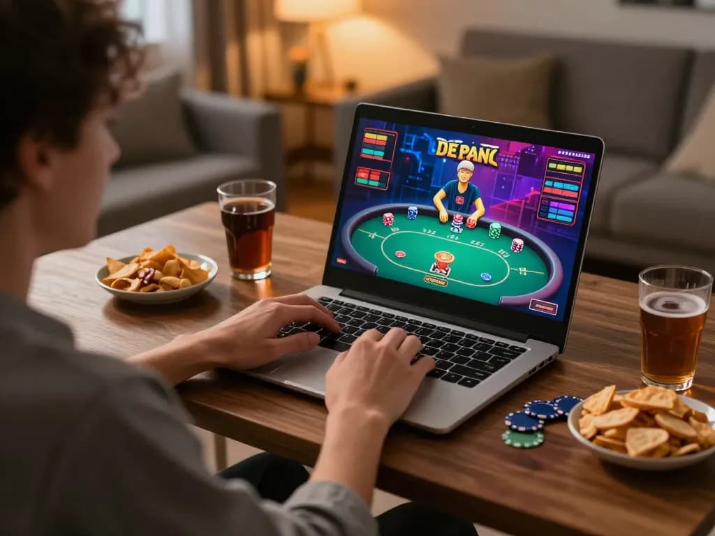 Engage in strategic online gambling experiences at f8beta2 with a cozy home gaming setup.
