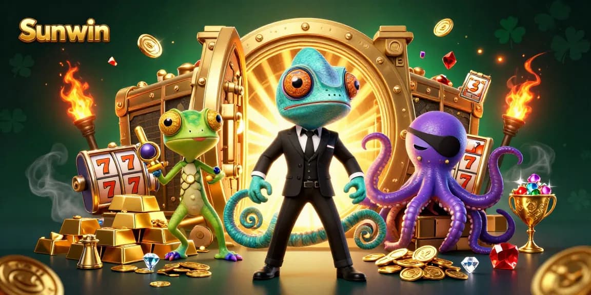 Play exciting games at Sunwin online casino featuring colorful characters and glittering treasures.