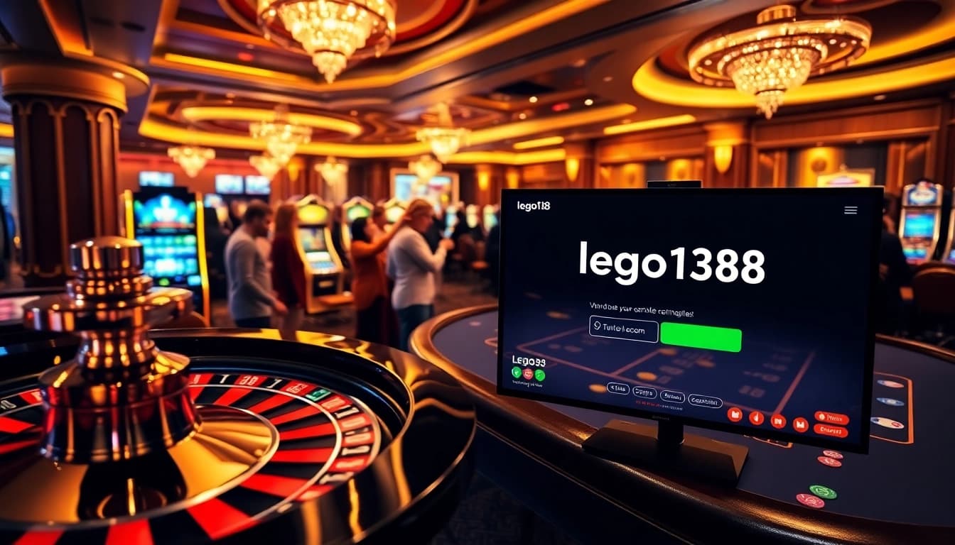 Engaging scene featuring lego138 login on a digital display, showcasing a vibrant casino atmosphere.