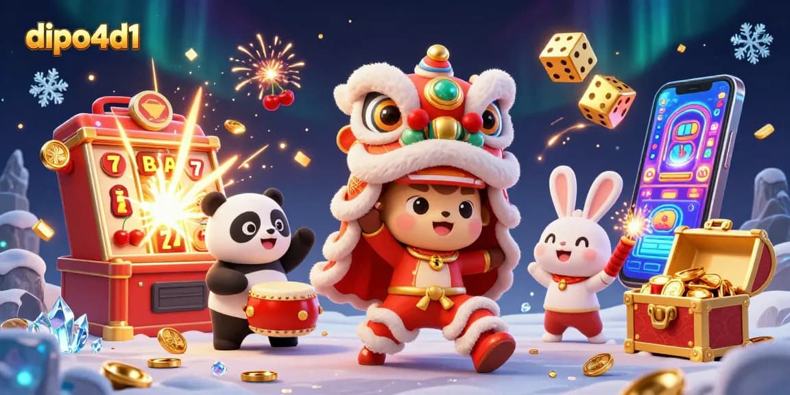 Menangkan jackpot dengan dipo4d1 saat melihat perayaan dengan simbol perjudian menarik.