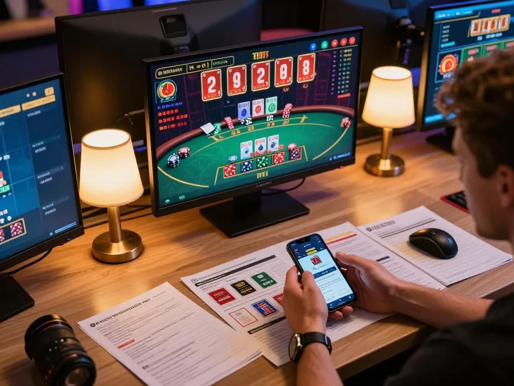 Pemain merumuskan strategi untuk permainan kasino online sambil terlibat dengan platform weliveincanada, menyoroti permainan strategis.