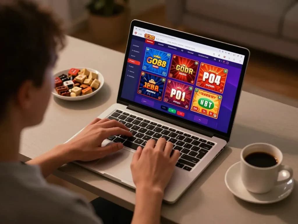 Experience thrilling GO88 gameplay in a cozy home setting, showcasing the excitement of online gambling.
