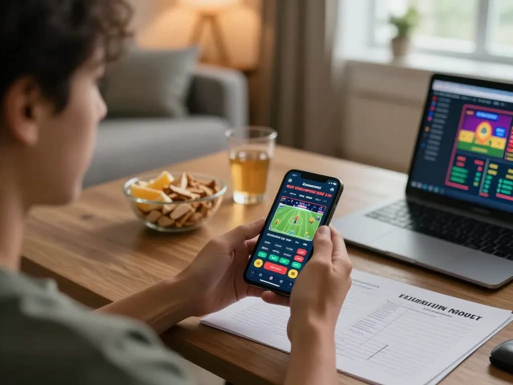 Lode88 sports betting excitement captured with a smartphone setup and strategy notes.
