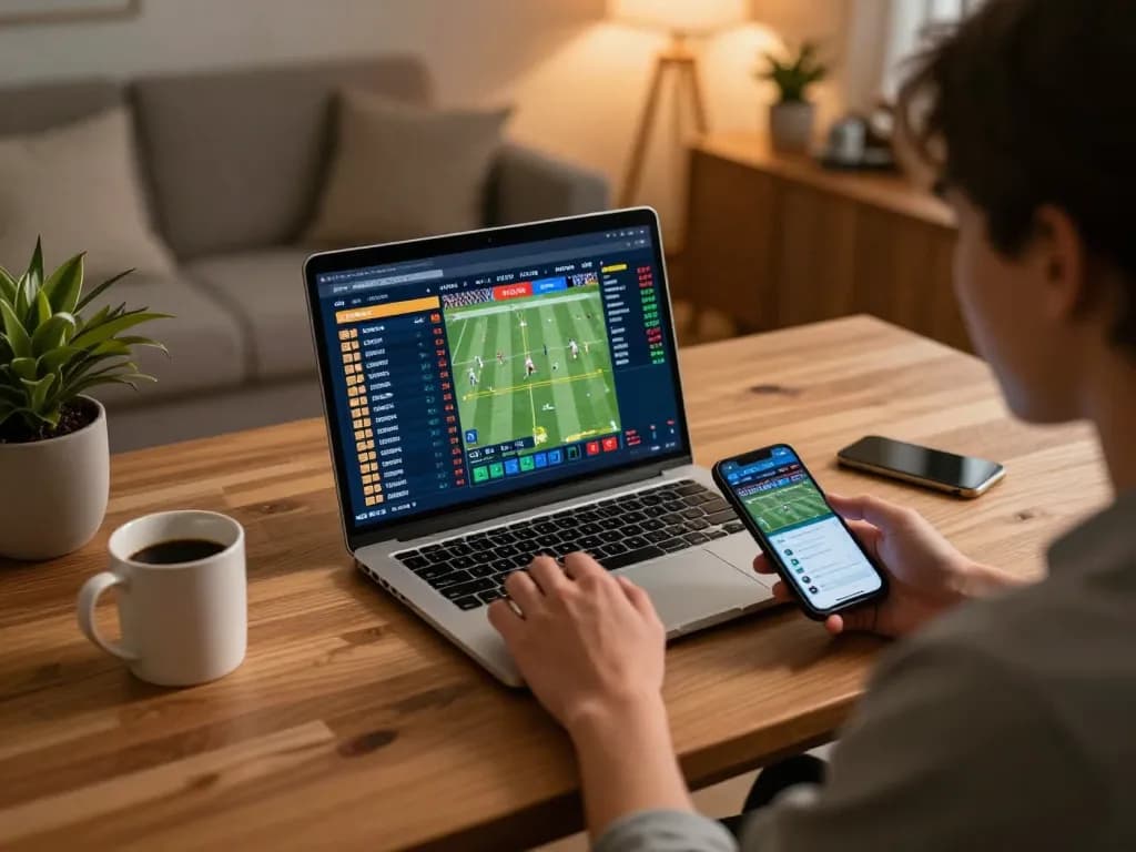 Engaging sports betting experience on https://98winn.net/ with live odds displayed on laptop.