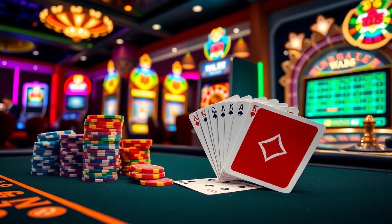 Experience high-stakes poker excitement at ww88 with vibrant chips and elegant cards.