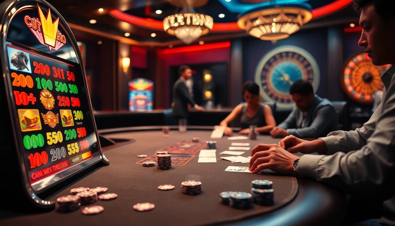 Experience the excitement of lego138 login with vibrant casino visuals of poker tables and slot machines.