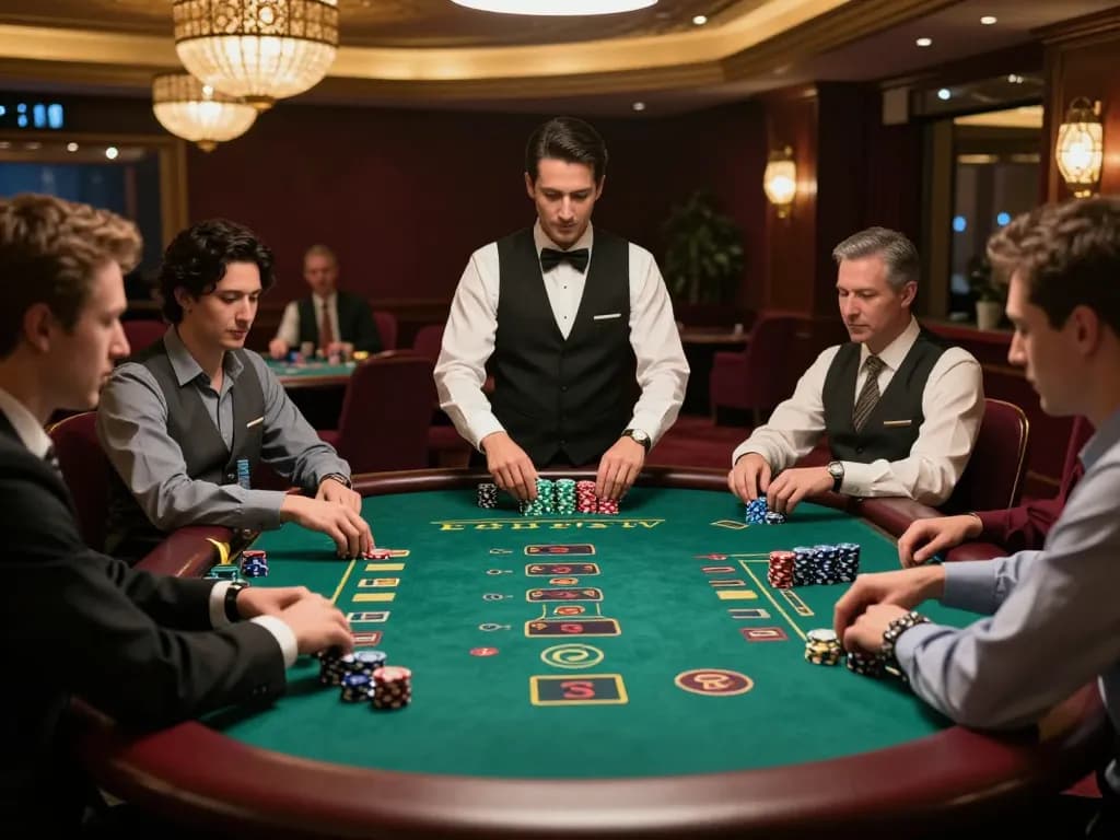 ggdewa777 blackjack table action with strategic players and vibrant casino atmosphere
