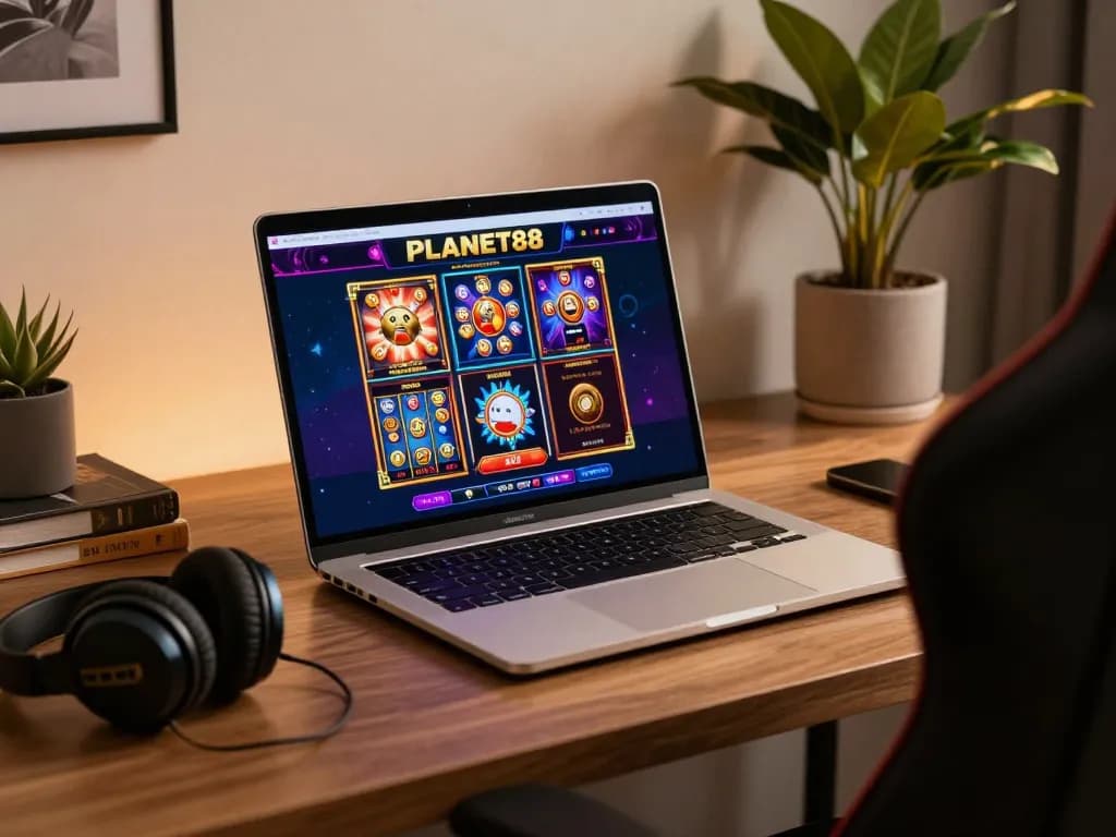 Engaging online gaming experience demonstrating the variety at PLANET88 casino with vibrant slots on display.