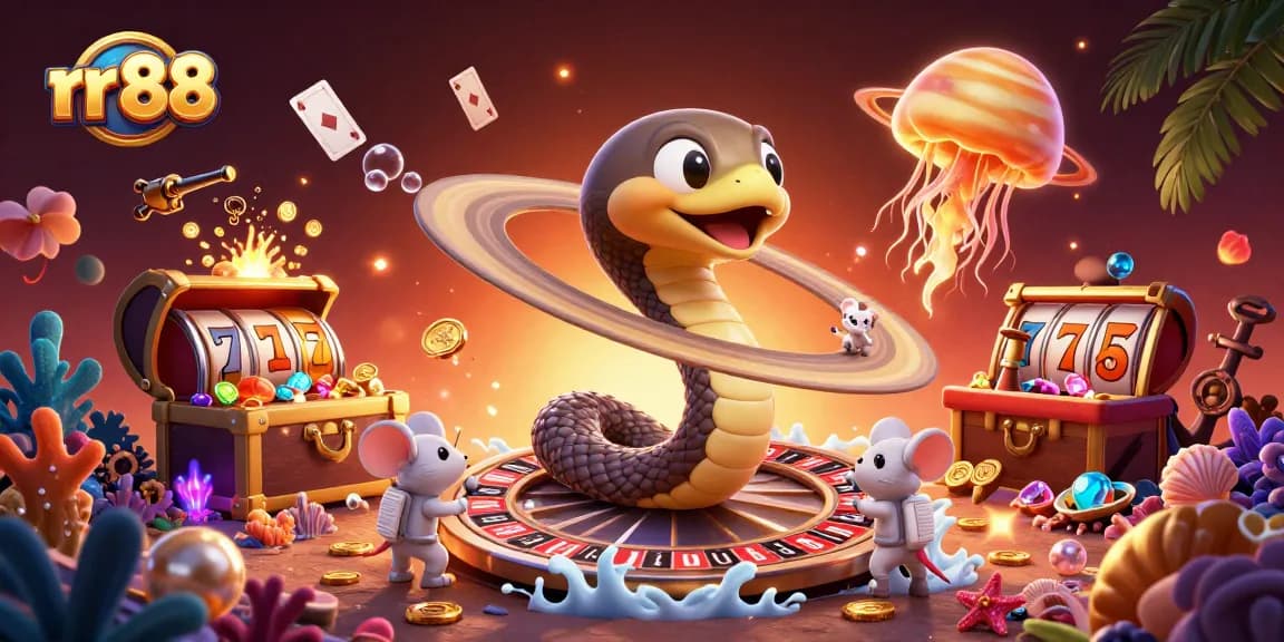 rr 88 gaming experience with astronaut mice betting on a roulette wheel designed by Saturn's rings