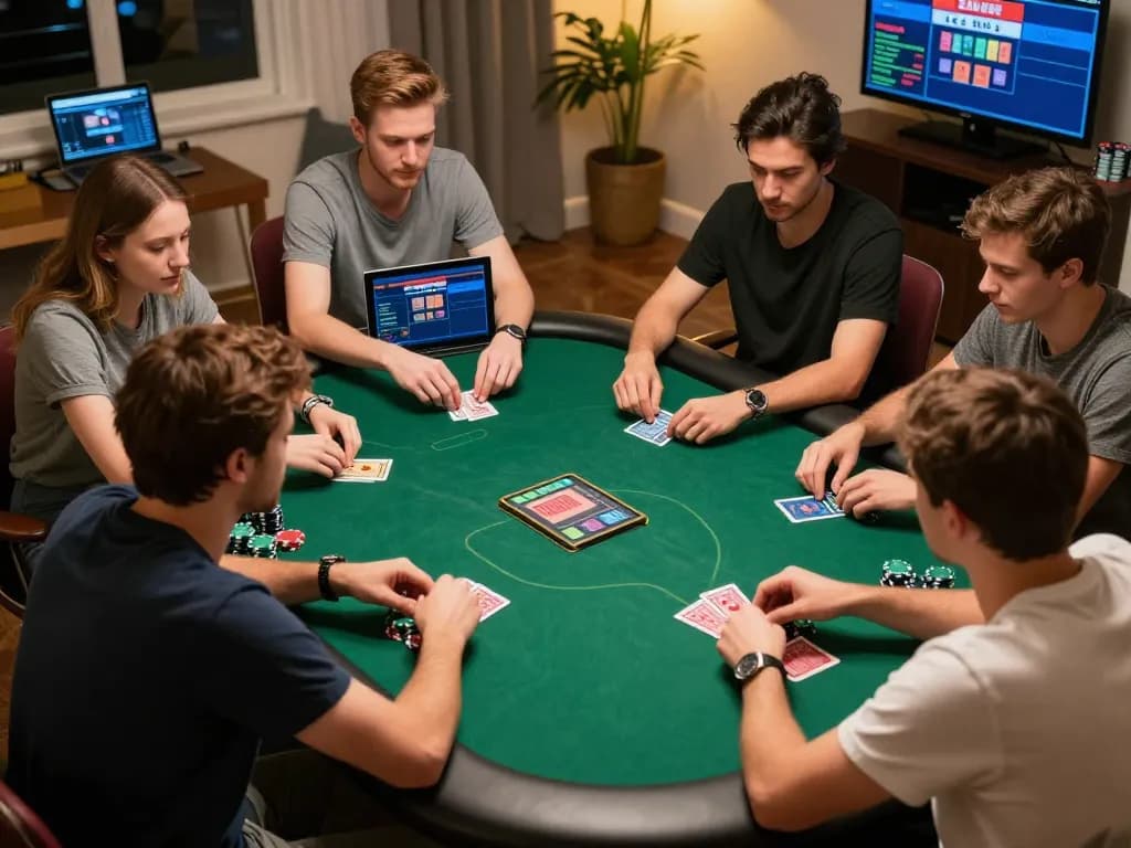 Players enjoying a thrilling poker game at RR88's online platform, showcasing excitement and strategy.