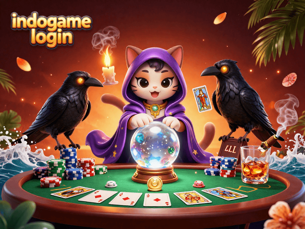 Join the excitement of indogame login with vibrant casino characters and game elements in a captivating scene.
