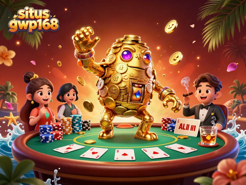 Gambarkan pengalaman seru bermain di situs gwp168 dengan golem emas dan elemen kasino menarik.