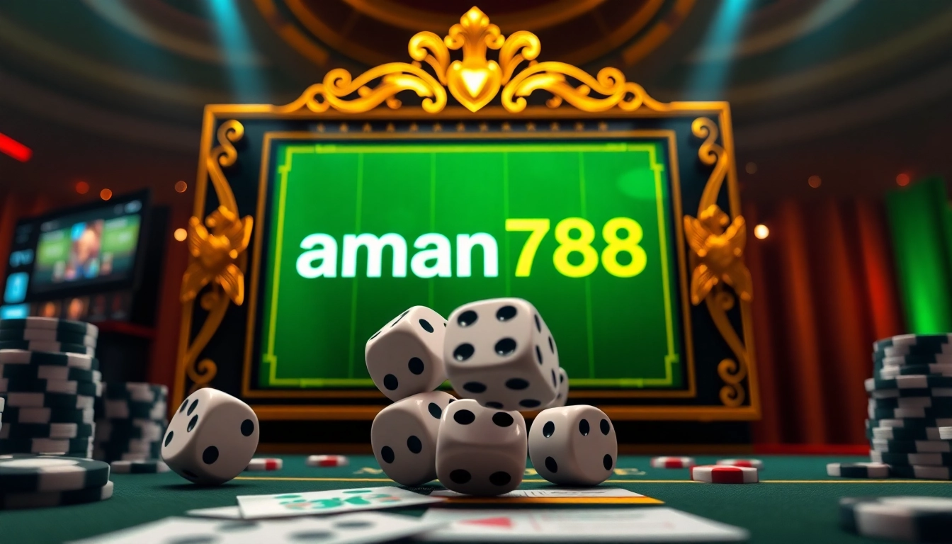 Rasakan kemenangan mendebarkan dengan aman788 di mesin slot digital yang cerah dalam suasana kasino mewah.