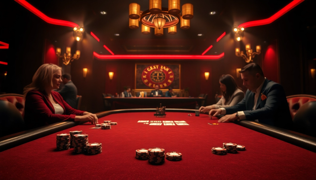 Experience the thrill of Diwa777 at an upscale casino table, featuring vibrant chips and cards.