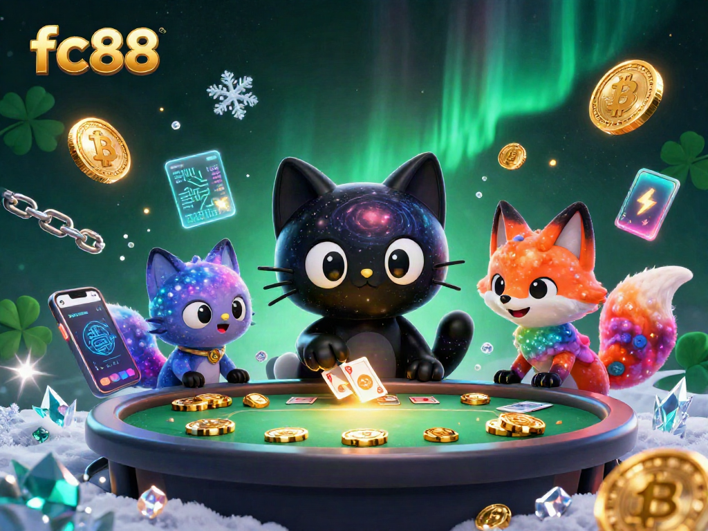 Trải nghiệm cá cược thú vị tại fc88 với hình ảnh chú mèo đen hút tiền xu vàng.