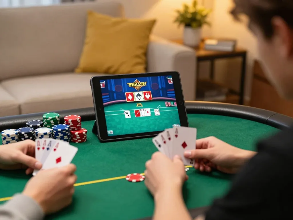 Engage with luckywin poker game online, enhancing skills and strategy in comfortable home setting.