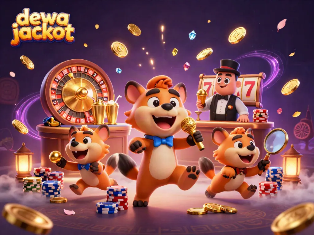 Dewa jackpot menampilkan kasino komedi yang penuh energi dengan hyena bernyanyi dan slot emas yang berkilauan
