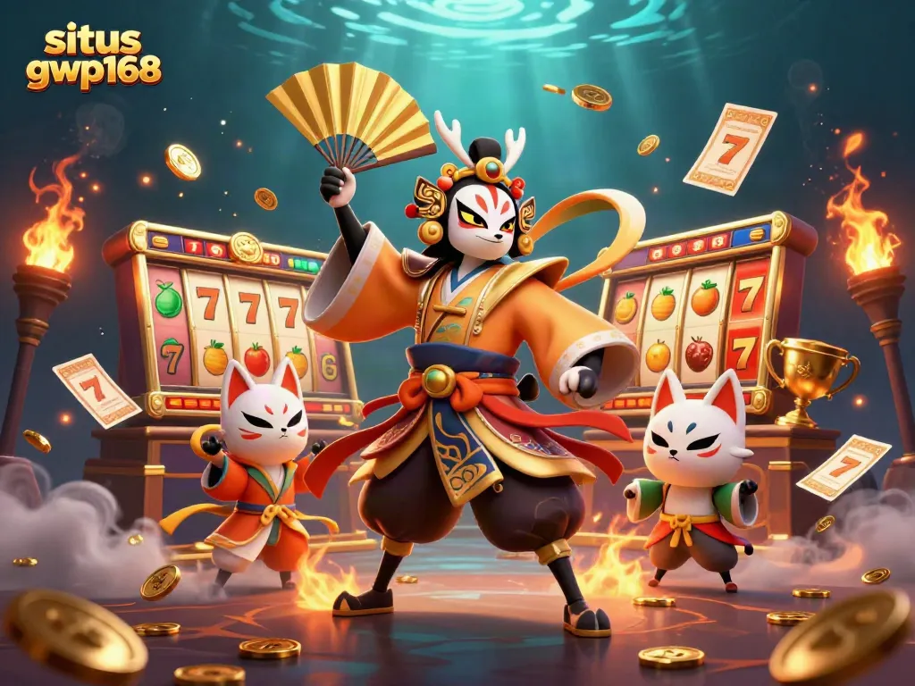 Pengalaman bermain di situs gwp168 dengan elemen slot, karakter kabuki, dan efek menarik.