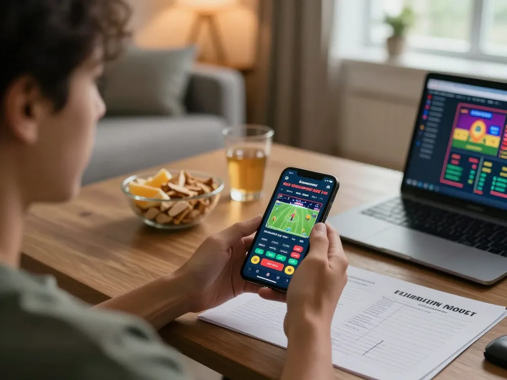 Lode88 sports betting excitement captured with a smartphone setup and strategy notes.