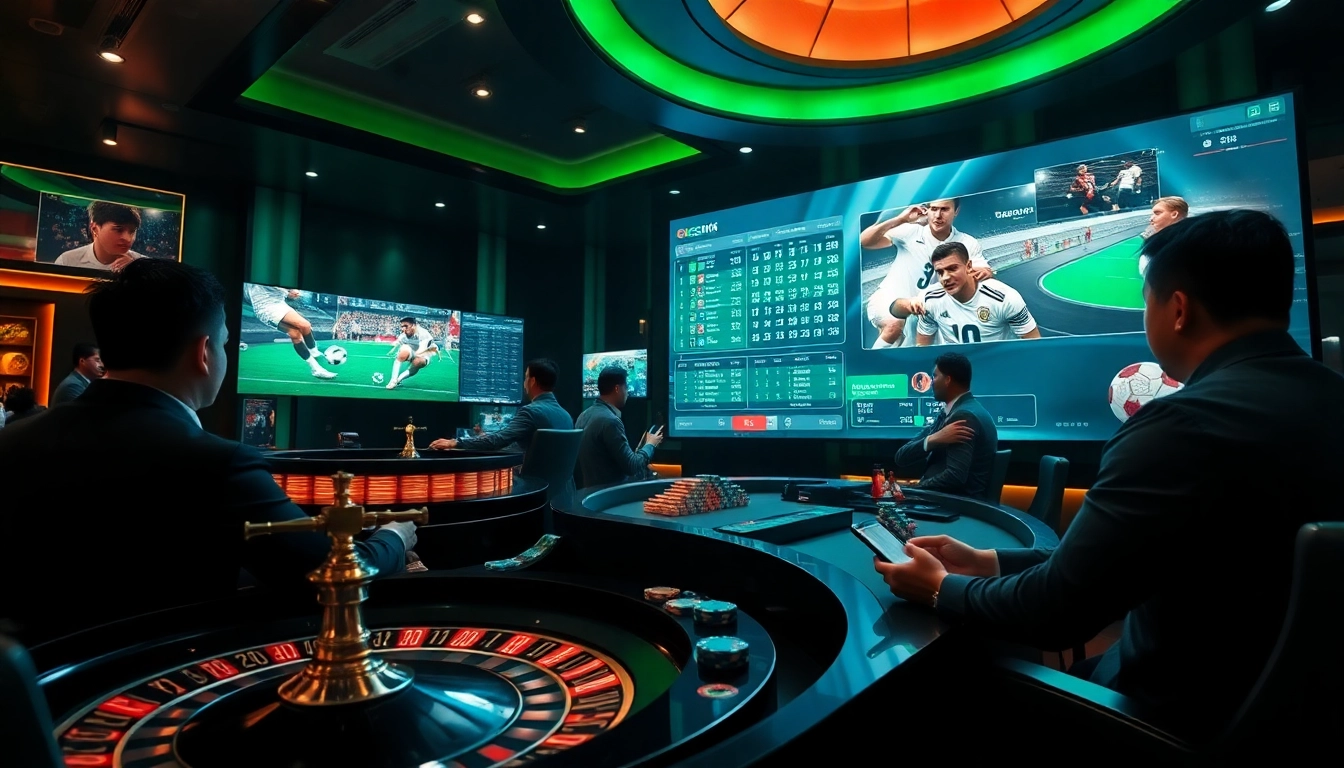 Experience แทงบอลโลก with high-stakes action in a vibrant casino atmosphere.