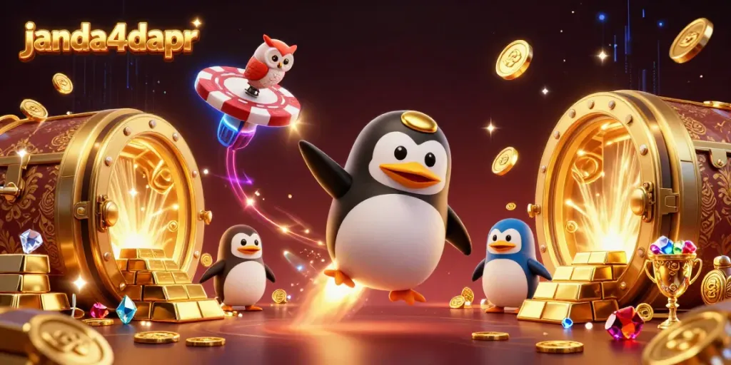Janda4dapr menghadirkan pengalaman bermain kasino digital dengan penguin emas yang meluncur di luar angkasa.