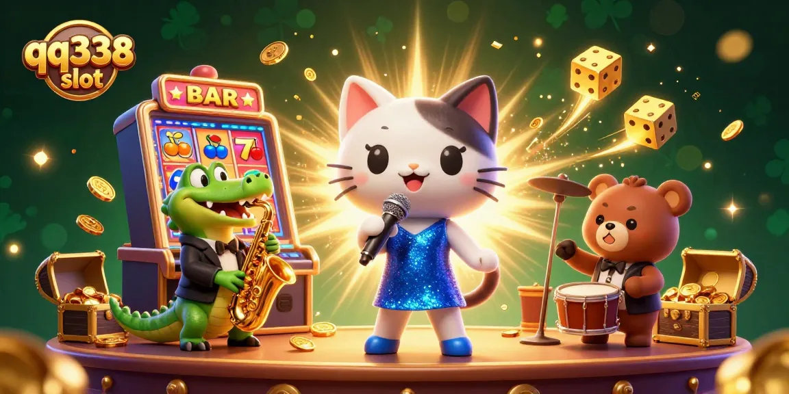 Engage with the thrilling qq338 slot experience featuring dynamic characters and vibrant casino elements.