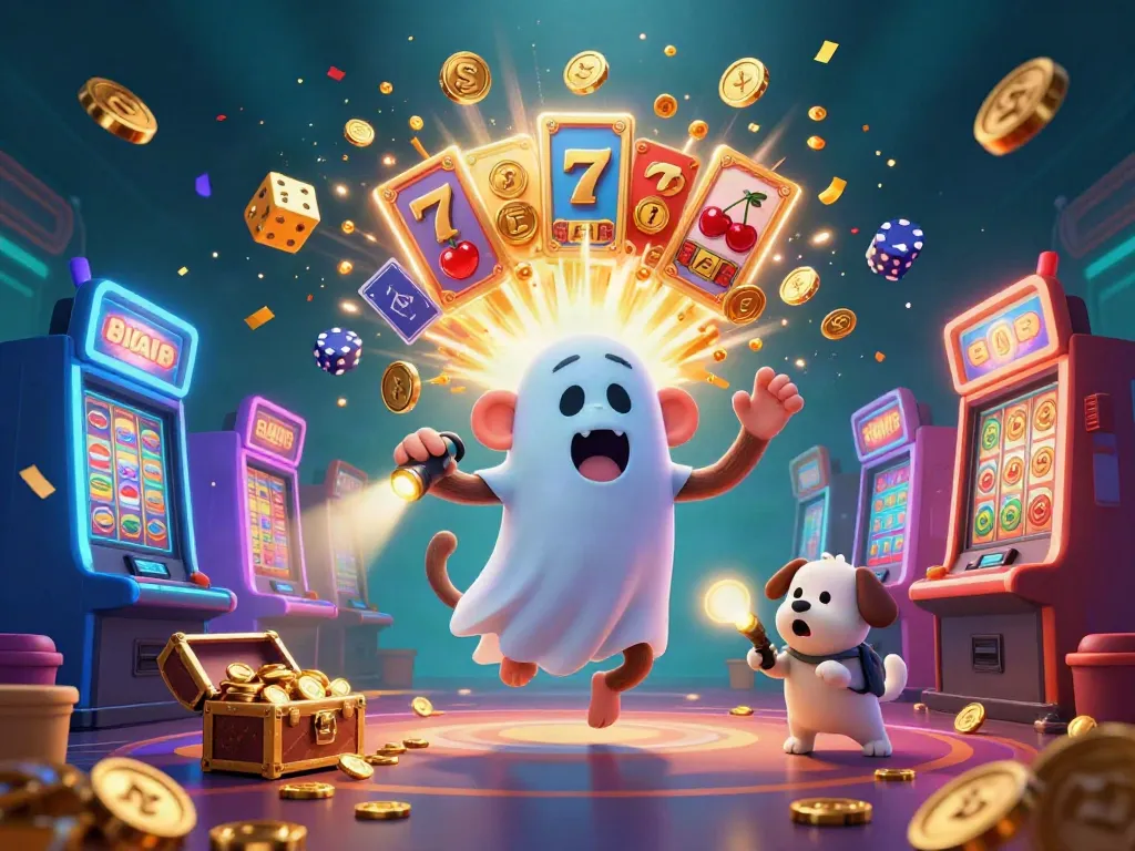 Experience thrilling jackpots with colorful slot machines surrounded by vibrant casino elements.