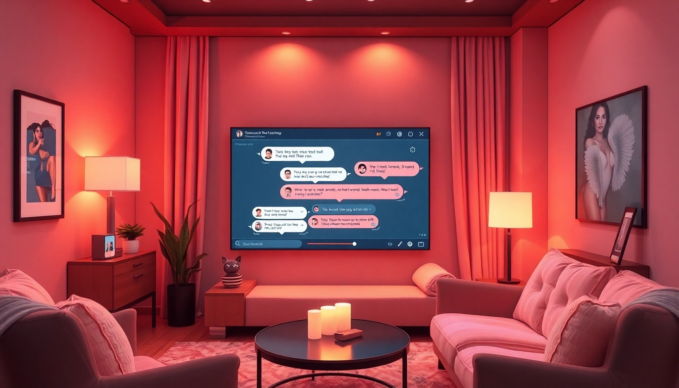Engaging AI chat porn interface with immersive digital conversation elements.