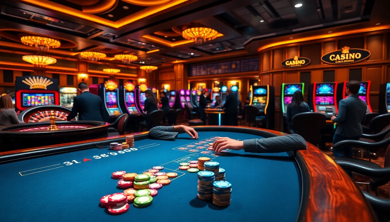 Experience the thrill of gambling at GA888 with vibrant casino visuals and gaming action.