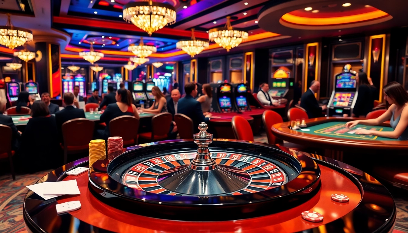 Experience the thrill of tỷ lệ nhà cái at an elegant casino with vibrant tables and exciting gameplay.